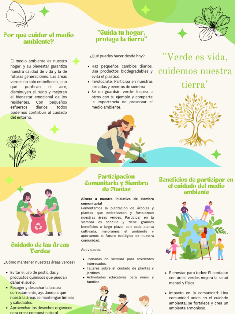 Tríptico sobre Cuidado del Medio Ambiente | PDF | Entorno natural ...