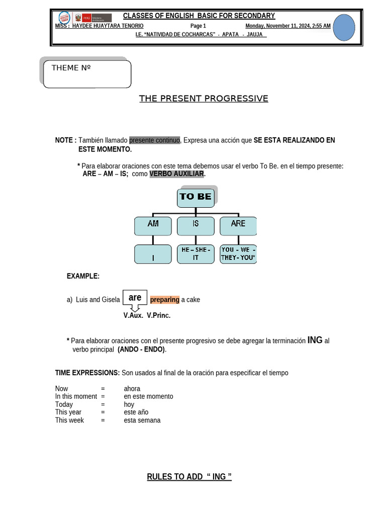 Clase 4to Present Progresivo | PDF
