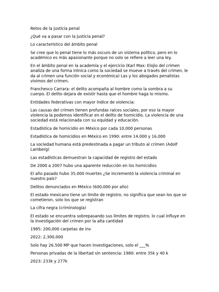 Retos de La Justicia Penal | PDF