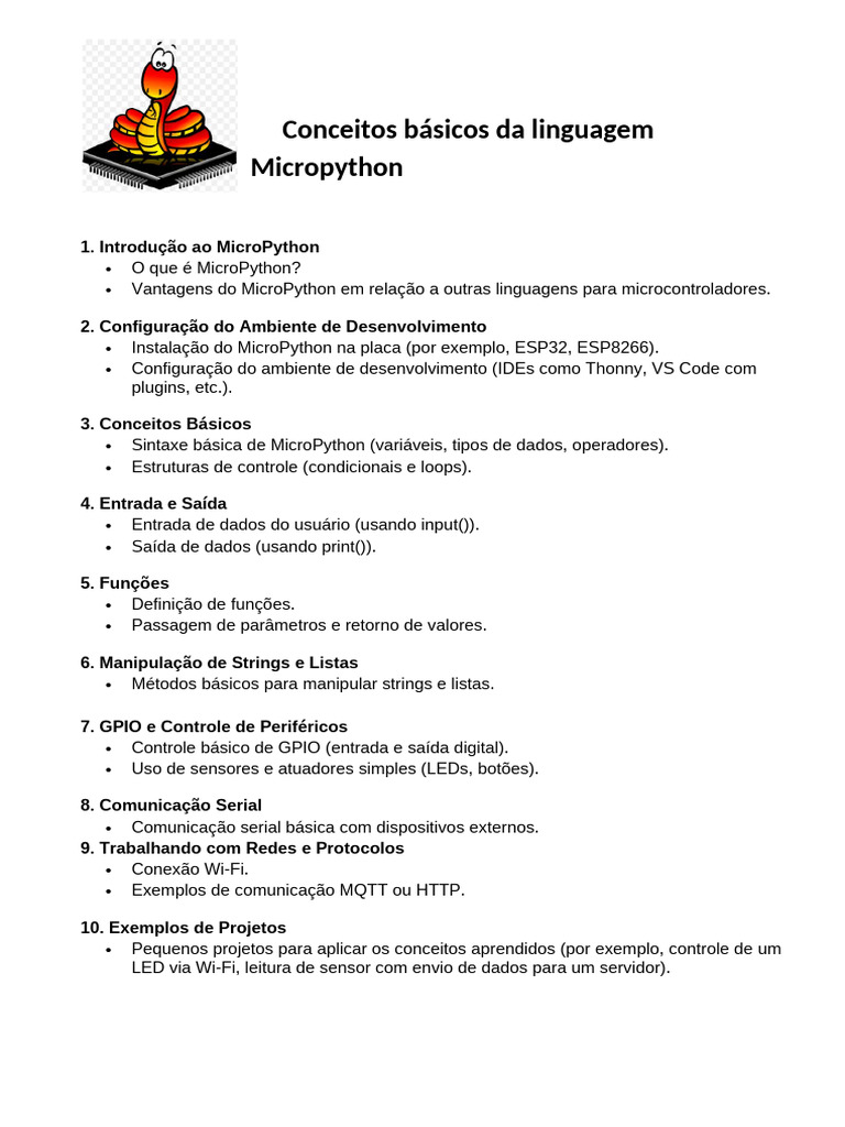 Introdução ao MicroPython para Projetos | PDF | Conversor de analógico ...