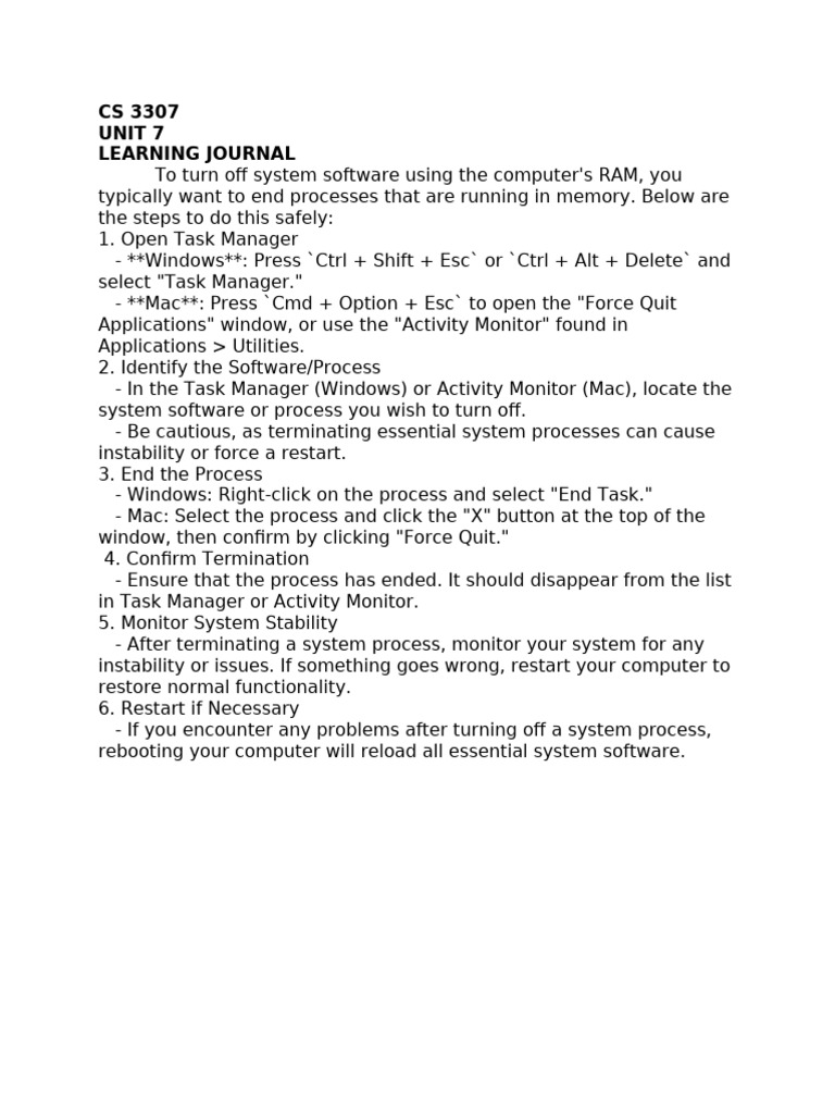 Task Manager & Activity Monitor Guide | PDF
