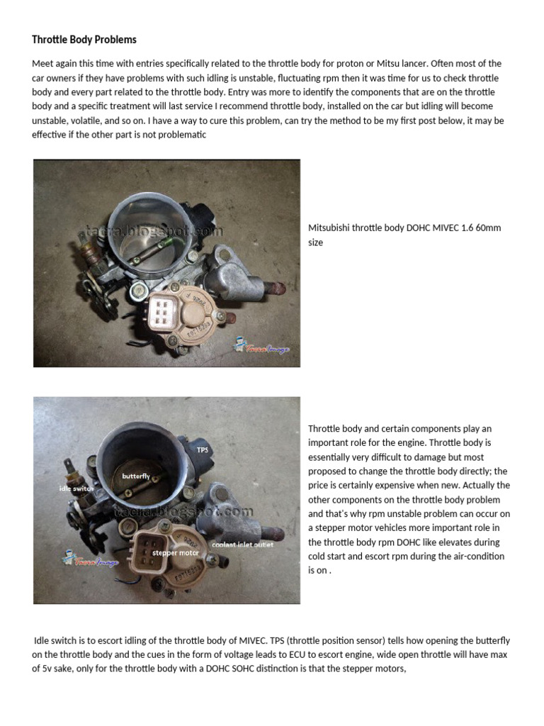 Throttle Body Issues and Solutions | PDF | Throttle | Propulsion