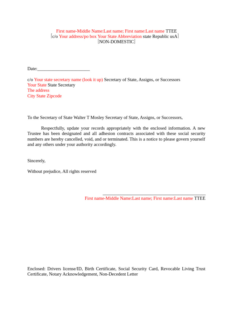Image showcasing Trust Administration Update Notice | PDF