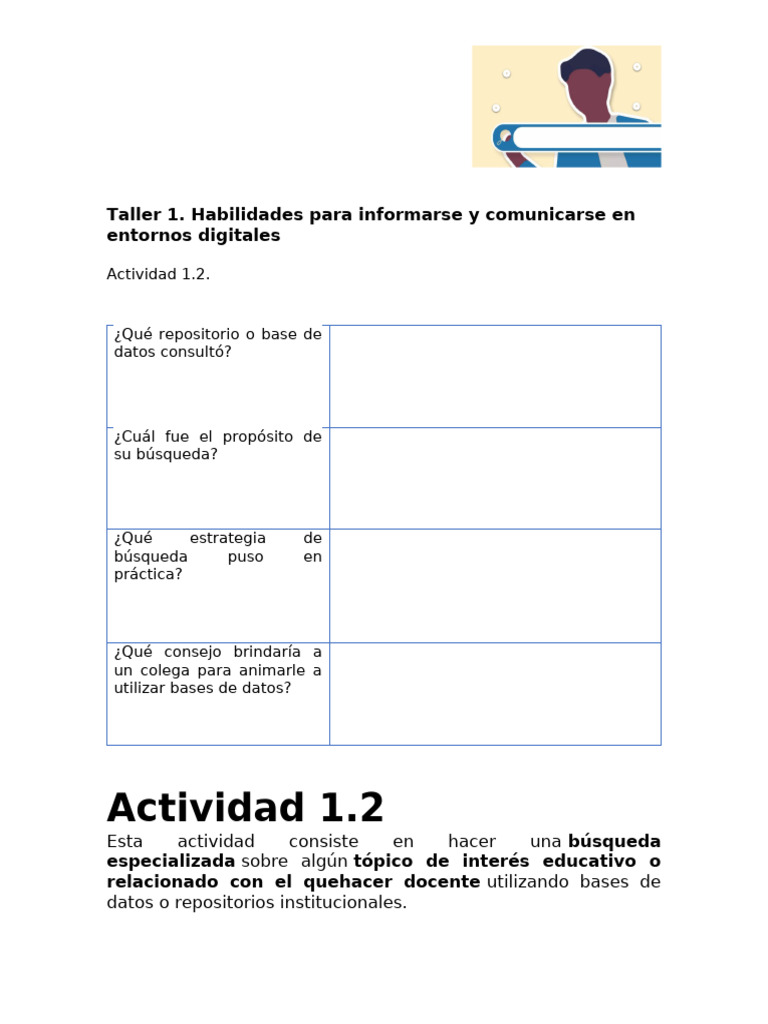Taller 1 Actividad 1.2 | PDF | Crecimiento personal y profesional