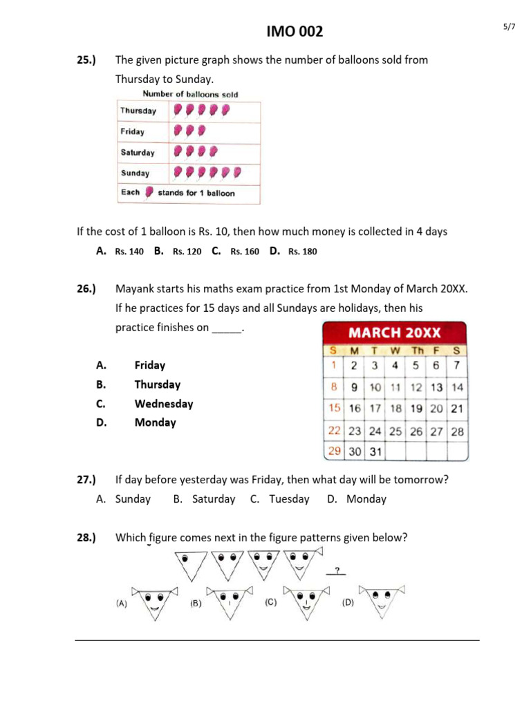 Balloon Sales and Math Practice Questions | PDF