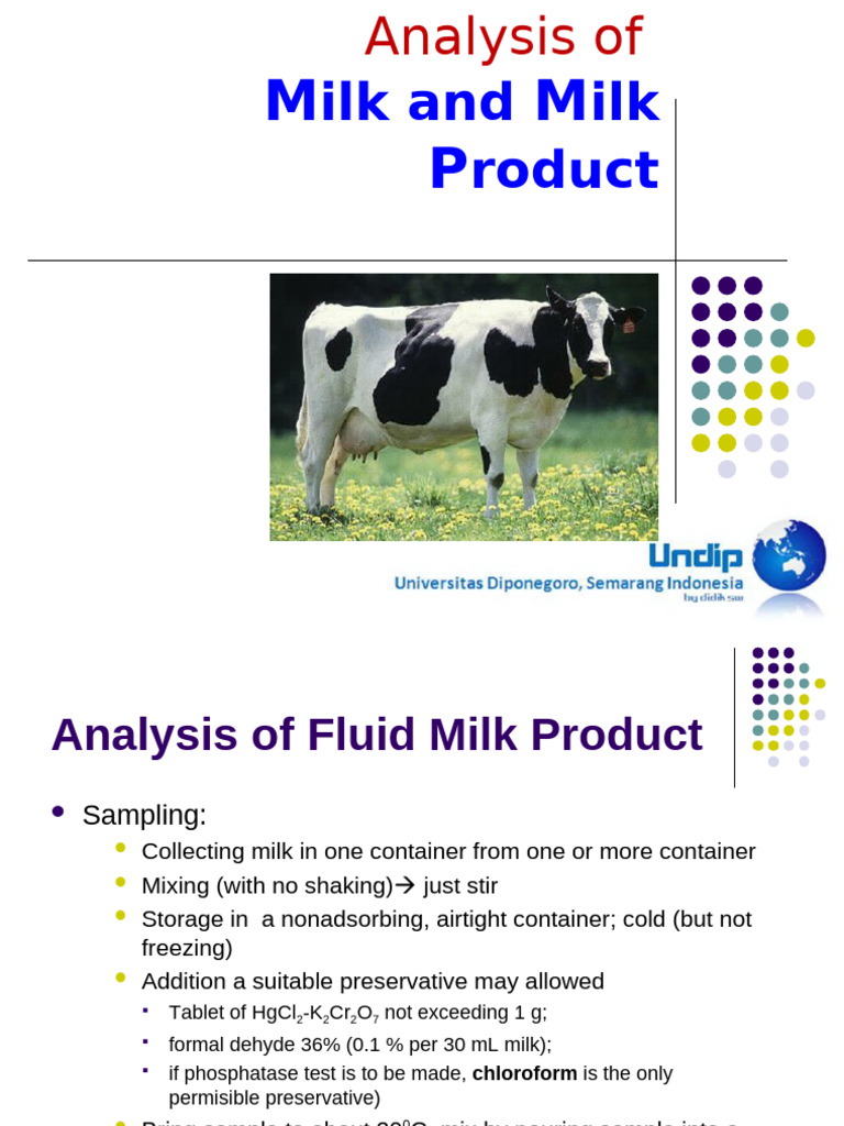 2 Session 3-4 Analsis Milk and Milk Product | PDF | Milk | Acid