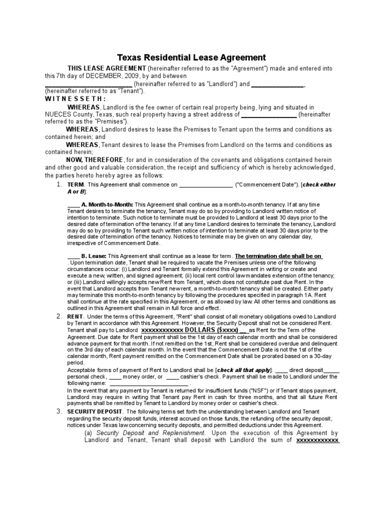 texasleaseagreement leasehold estate landlord