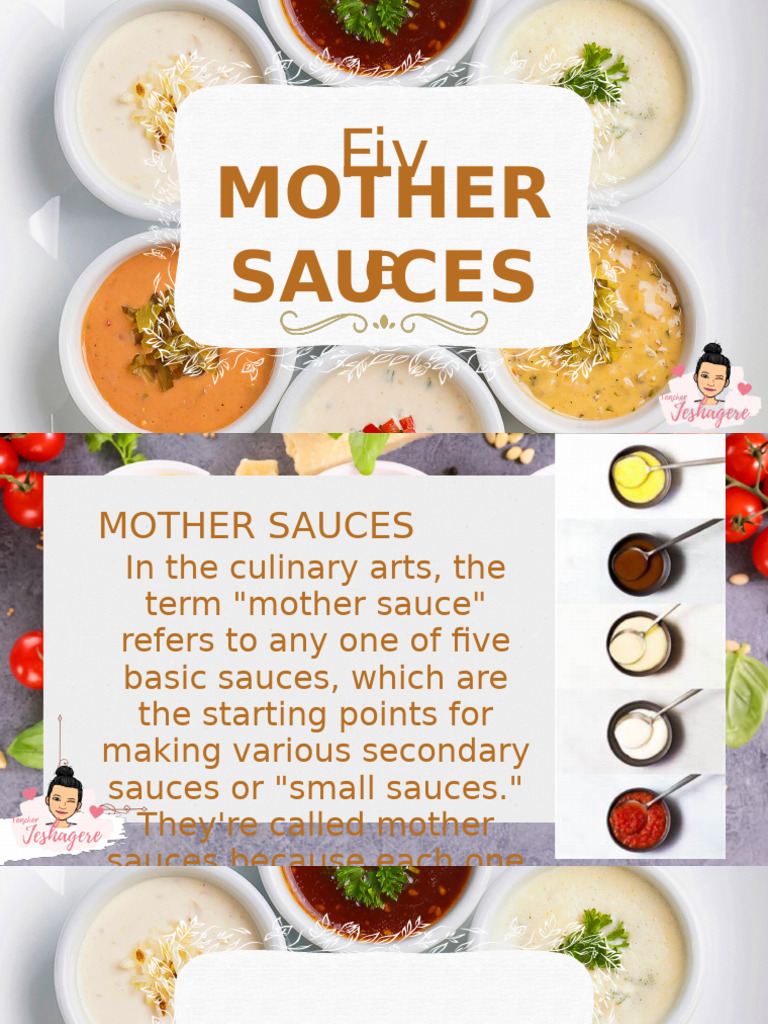The Five Mother Sauces | PDF | Sauce | Tomato Sauce