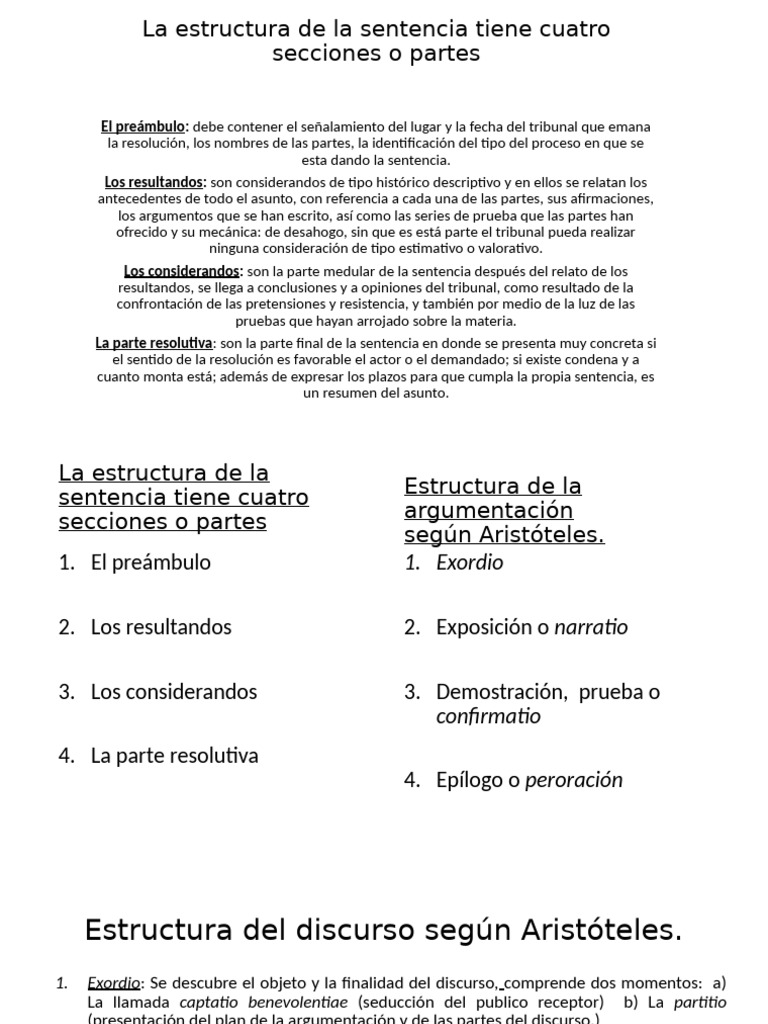 Estructura de la Sentencia y Discurso | PDF | Sentencia (ley) | Aristóteles