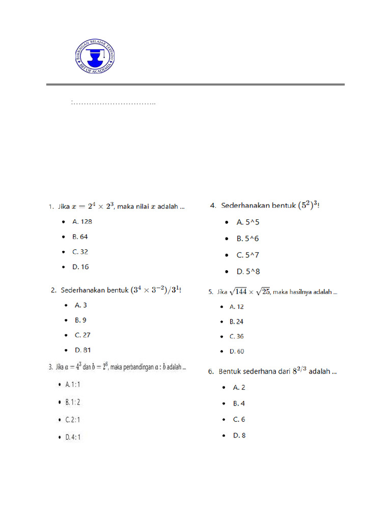 Evaluasi Tahap 1 Pra Pas | PDF