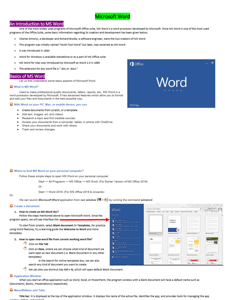 Introduction to Microsoft Word Basics | PDF | Microsoft Word | Hyperlink