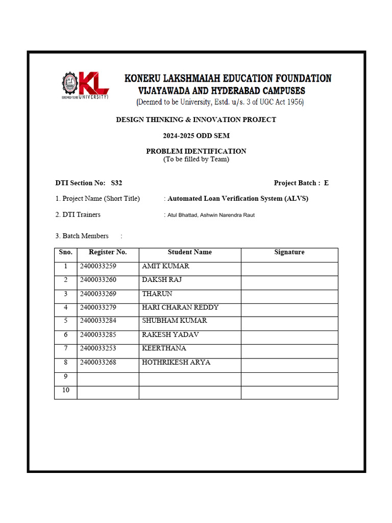 Dti Problem Identification (Alvs) | PDF | Automation | Loans
