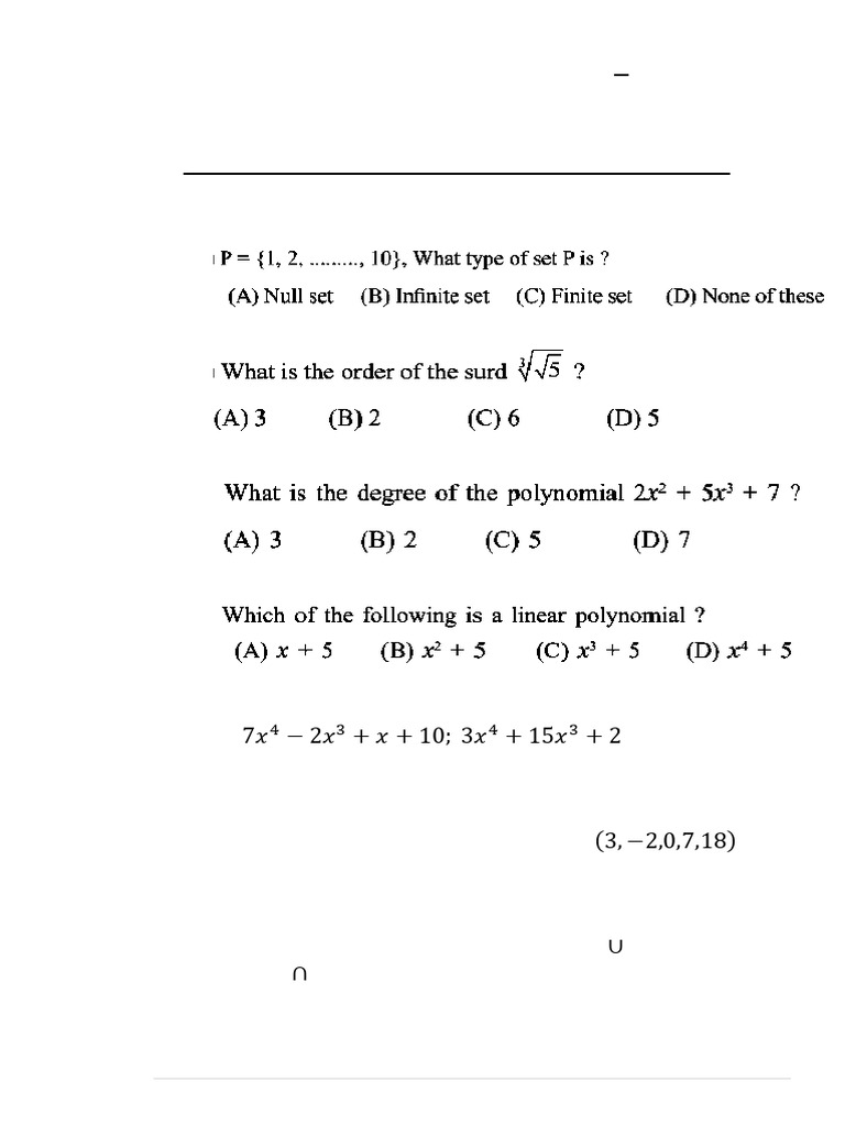 Maths Exam Paper for Std IX - 2023-24 | PDF | Polynomial | Numbers