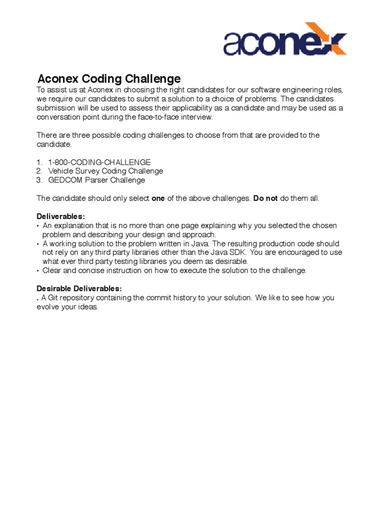 Aconex Software Engineering Challenge | PDF
