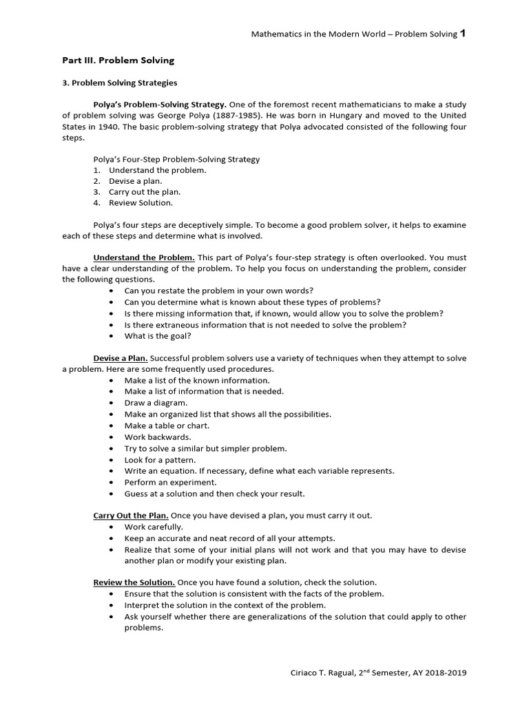 Problem Solving Lecture Series 3 1 | PDF | Applied Mathematics ...