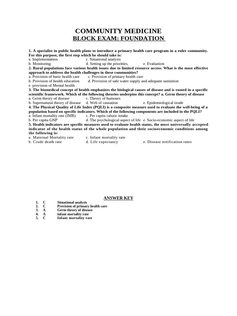 Block Exam Foundation | PDF