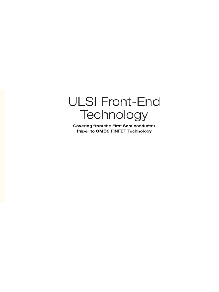WAI SHING LAU - ULSI Front-End Technology - Covering From The First ...