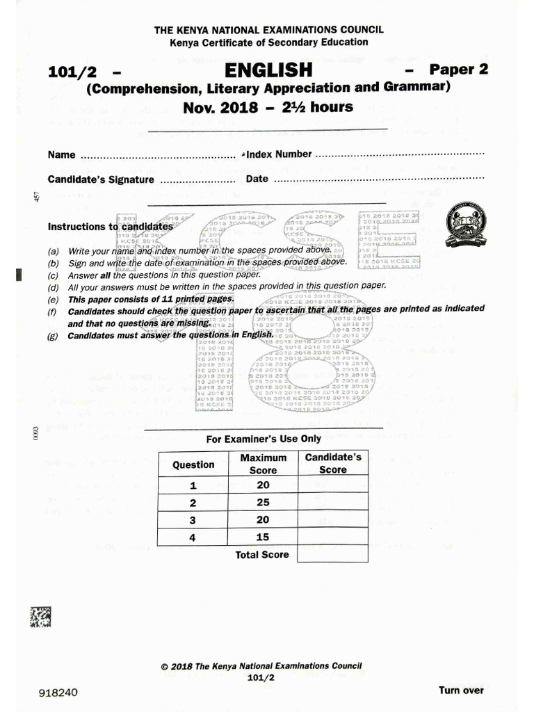 KCSE-2018-KNEC-Eng-pp2 | PDF