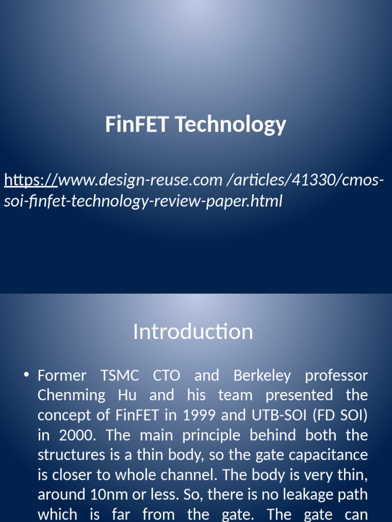 Finfet Technology Pdf Mosfet Field Effect Transistor