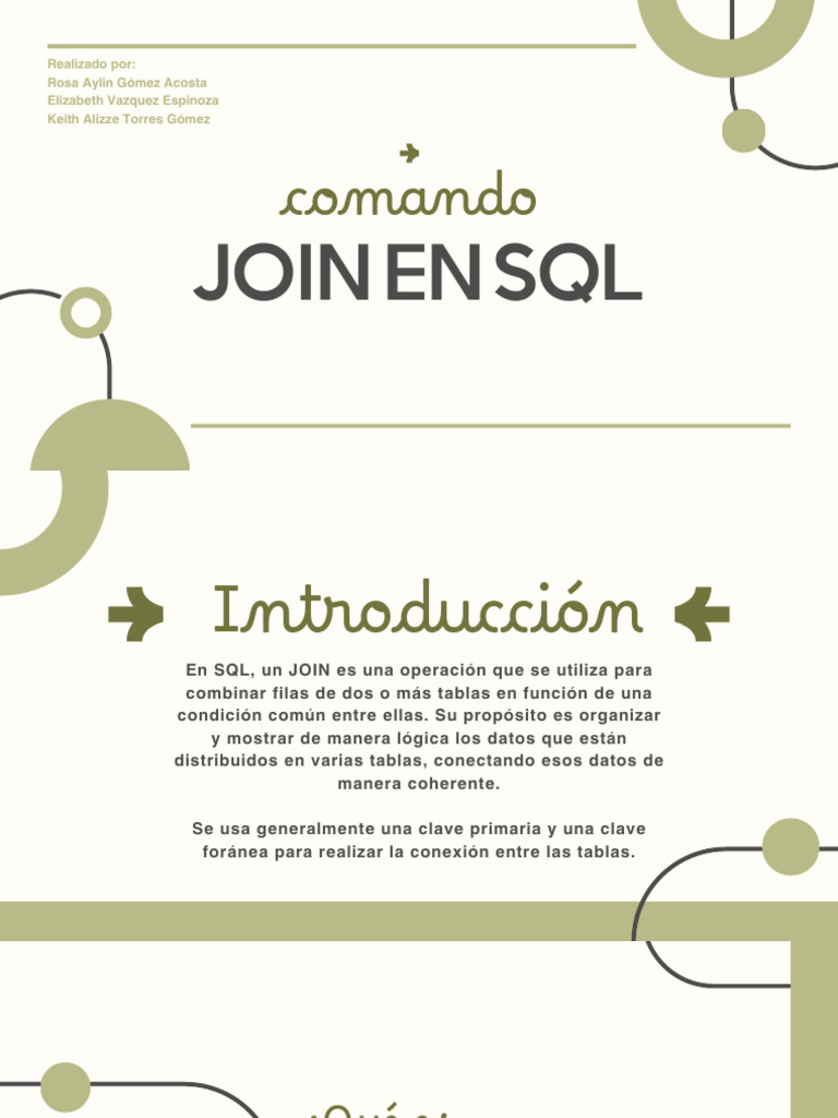 Cómo usar JOIN en SQL para combinar tablas | PDF | SQL | Bases de datos