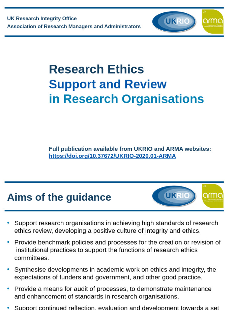 Research Ethics Guidance Uk 2020 Pdf Governance Integrity