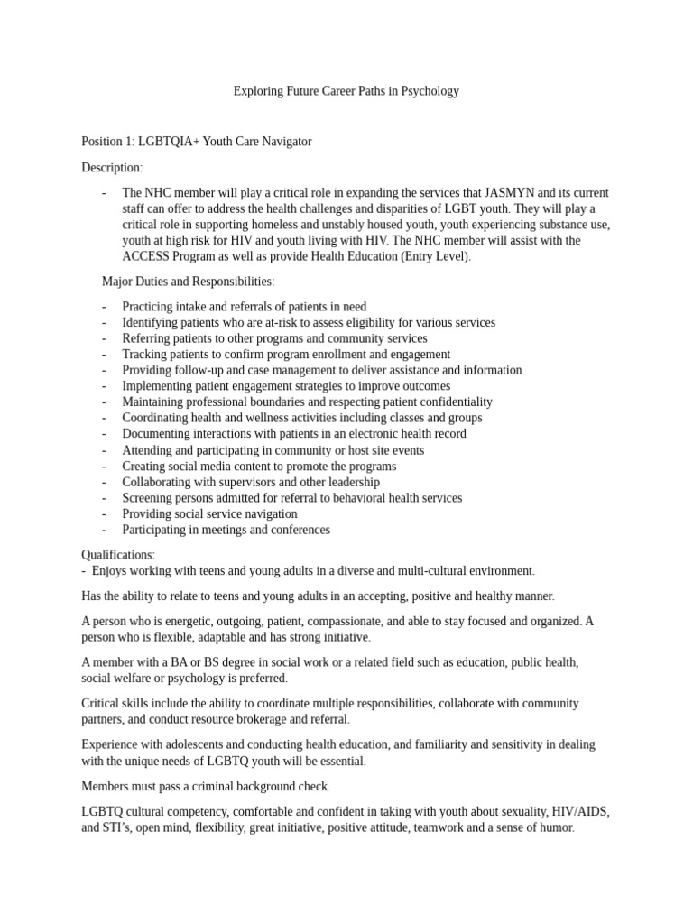 Exploring Future Career Paths in Psychology | PDF | Clinical Psychology ...