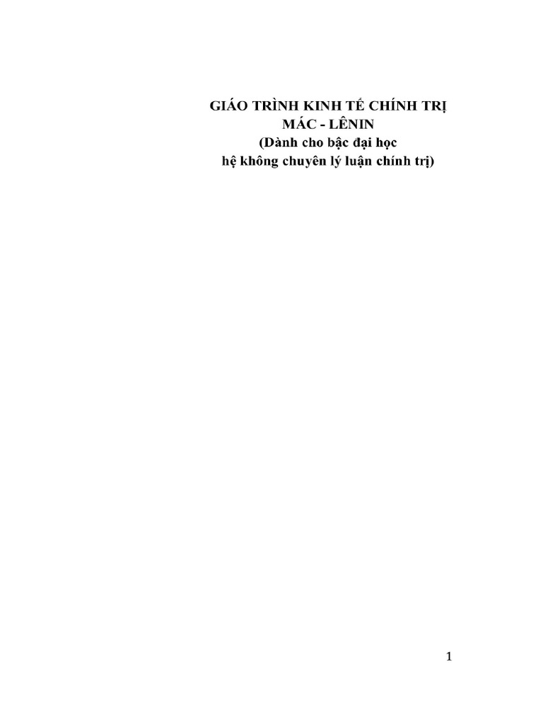 Giao Trinh Kinh Te Chinh Tri Mac Lenin Pdf