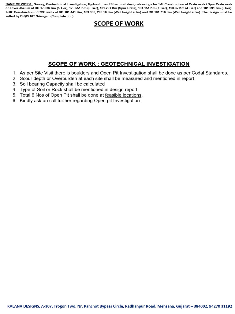 Geotechnical and Hydraulic Design for River Crate Work | PDF