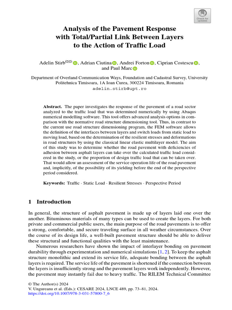 Pavement Response to Traffic Load Analysis | PDF | Deformation ...