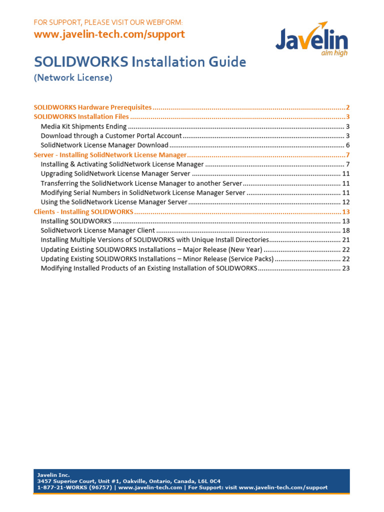 SolidNetwork License Manager Setup Guide | PDF | Installation (Computer ...