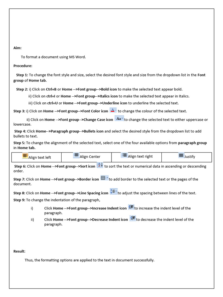 MS Word Formatting and Editing Guide | PDF | Microsoft Excel | Computing