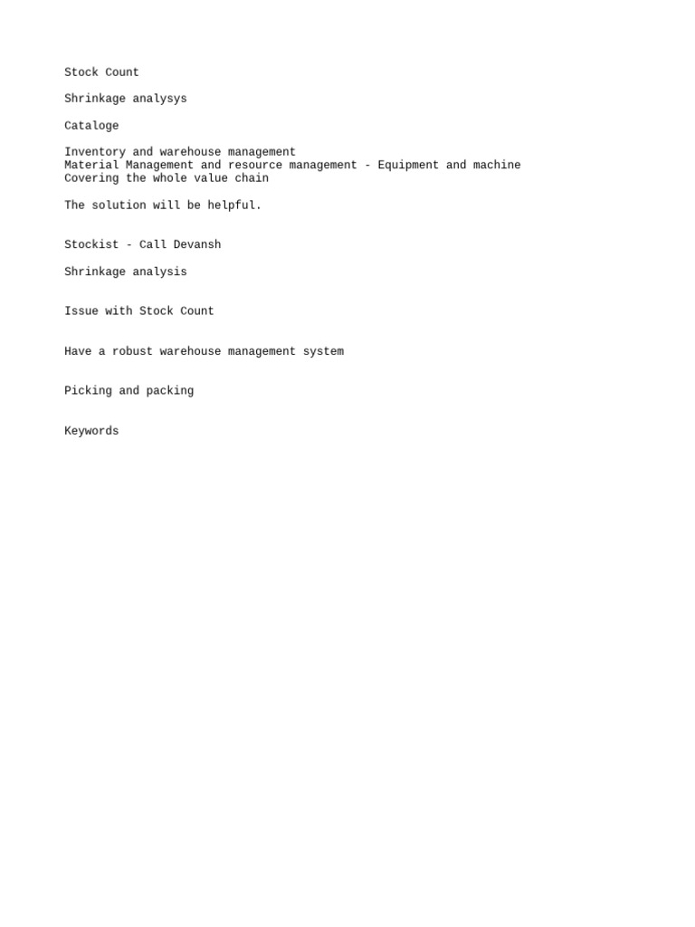 Stock Count | PDF