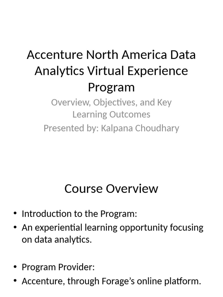 Accenture Data Analytics Virtual Experience | PDF | Career & Growth