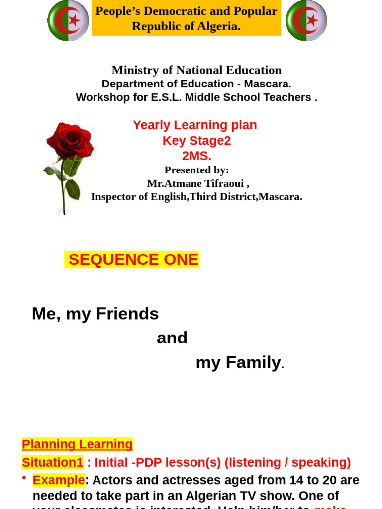 ESL Yearly Learning Plan for Middle School | PDF | English Language ...
