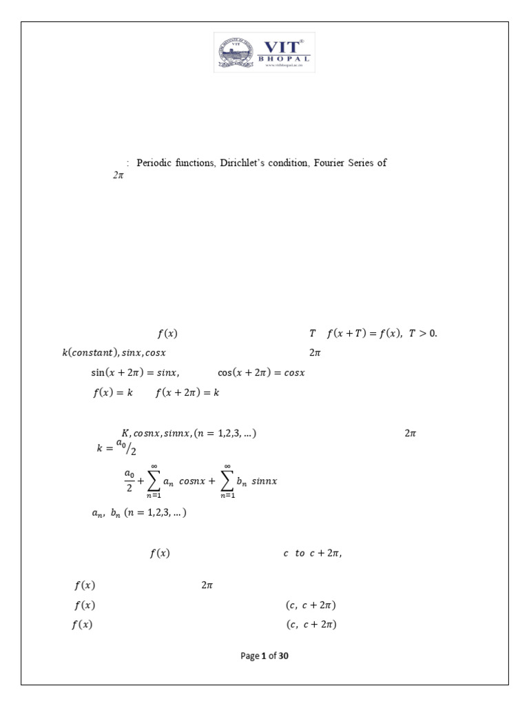 Fourier Series and Transforms Overview | PDF | Trigonometric Functions ...
