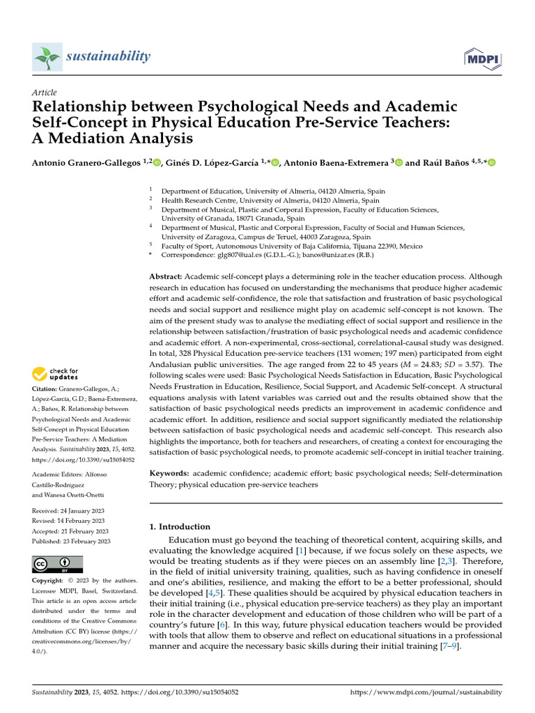 Sustainability 15 04052 | PDF | Social Support | Psychological Resilience