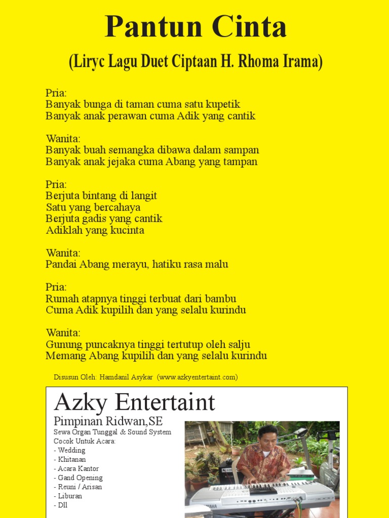 Lirik Lagu Rhoma Irama Kata Pujangga Kumpulan Gambar Kata Kata