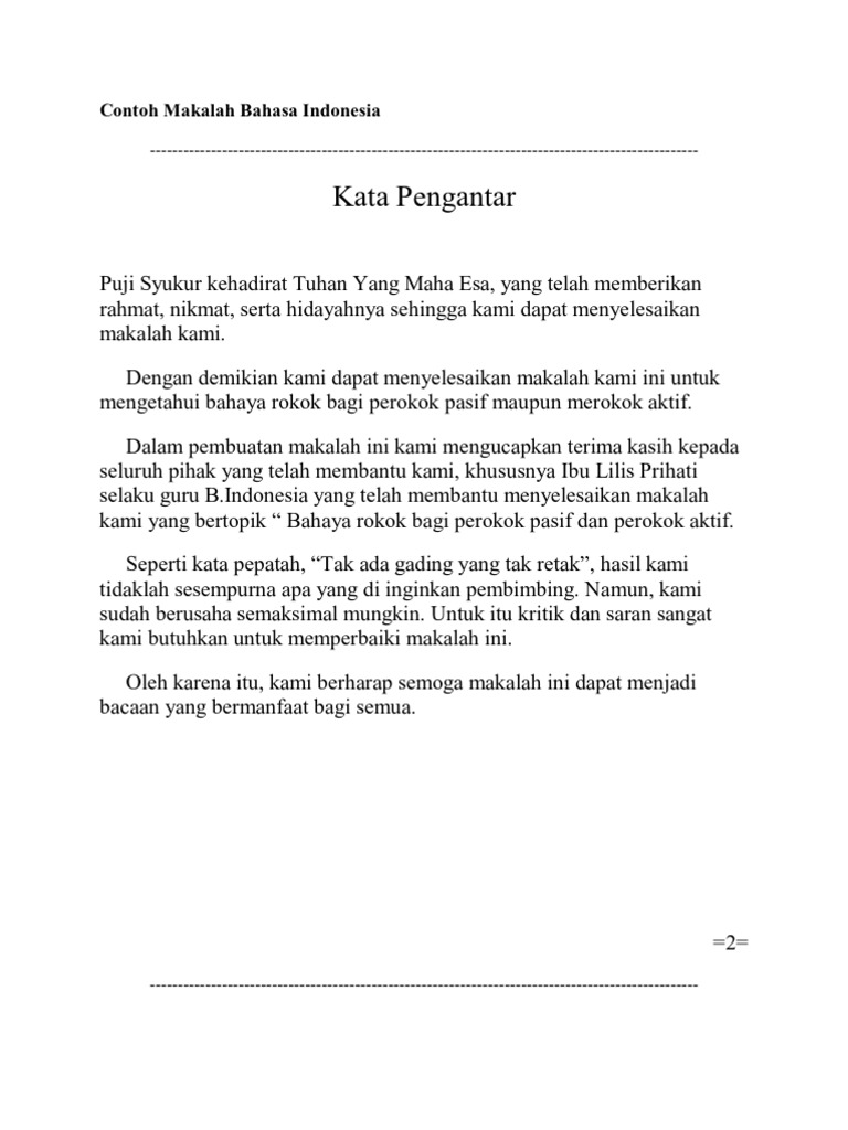 Contoh Makalah Bahasa Indonesia
