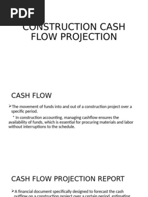 CONSTRUCTION CASH FLOW PROJECTION