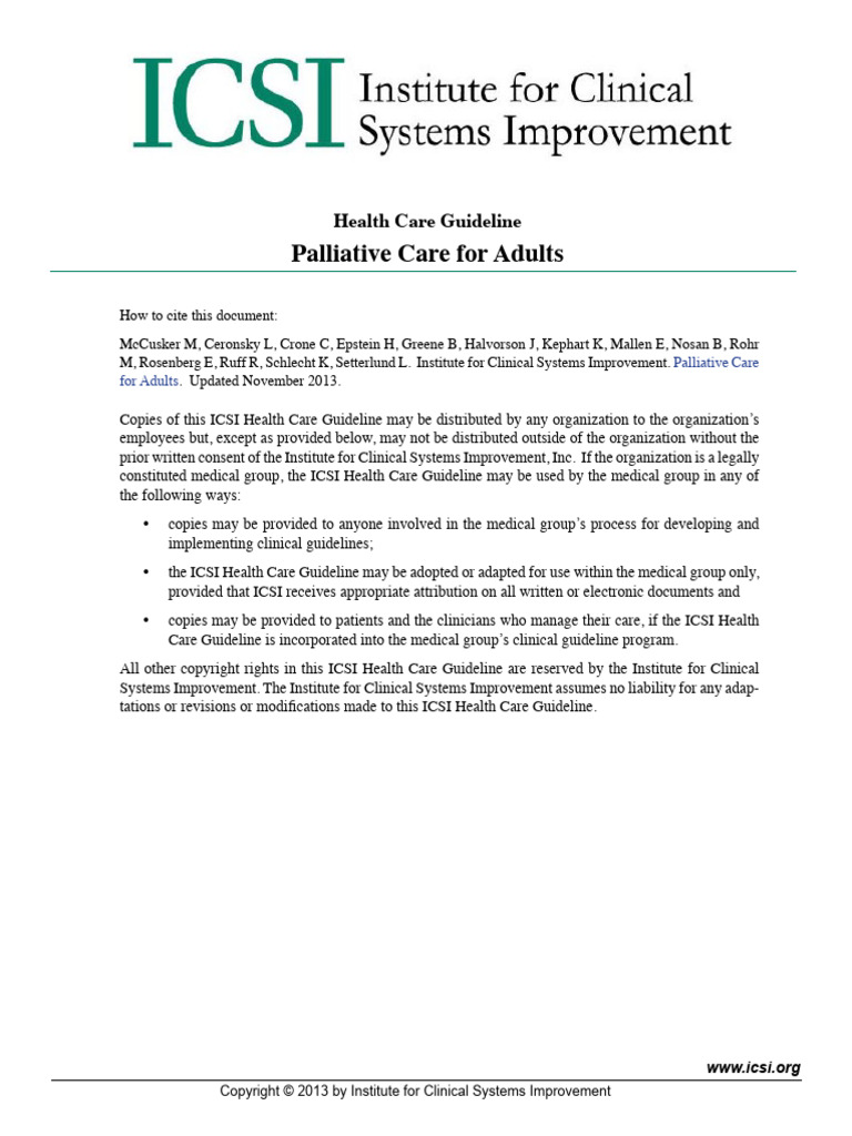 Palliative Care For Adults - Guideline | PDF | Palliative Care | End Of ...