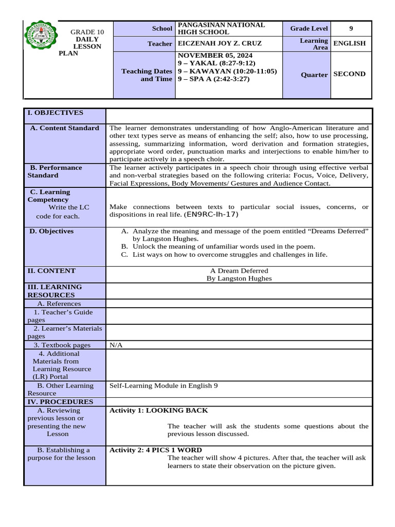 Semi Detailed-Lesson Plan English 9 | PDF | Human Communication