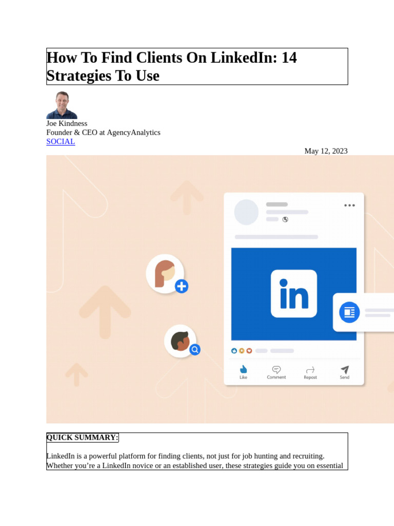 Presentation Marketing Pdf Linked In Social Media