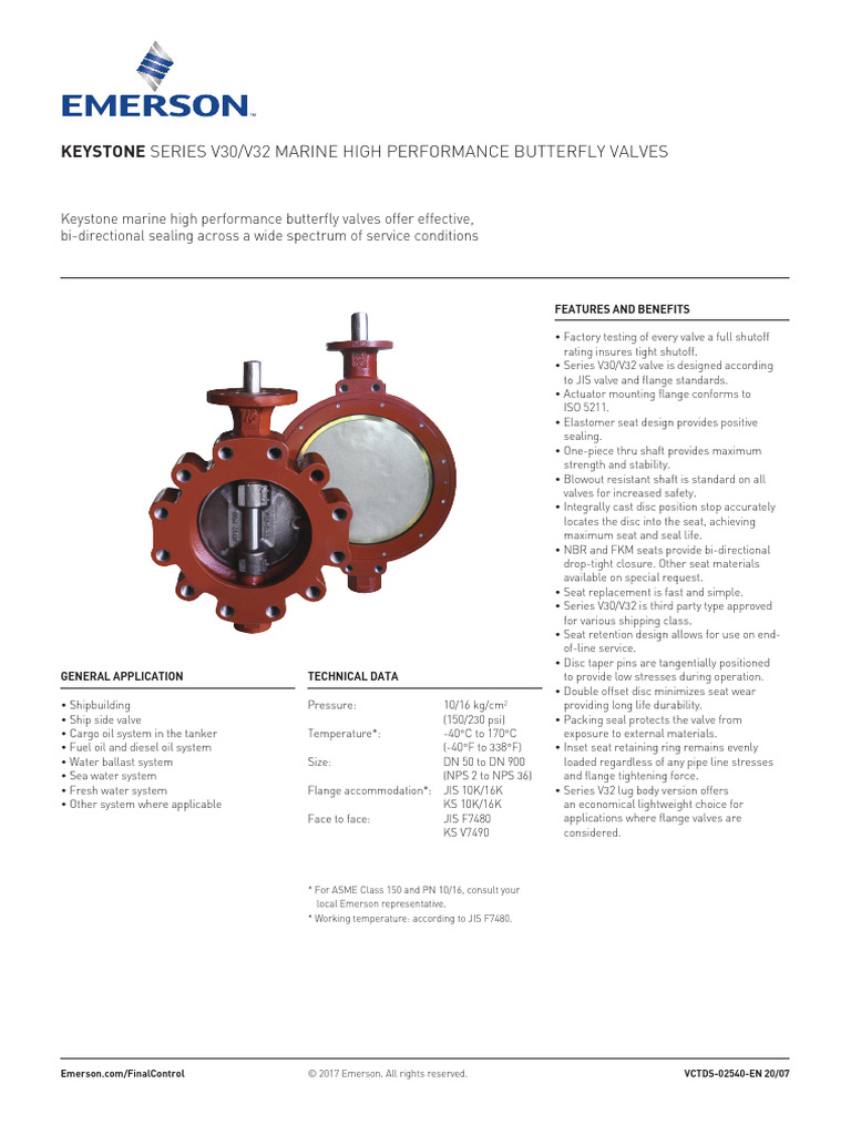 Keystone V30/V32 Butterfly Valves Guide | PDF | Valve | Mechanical ...