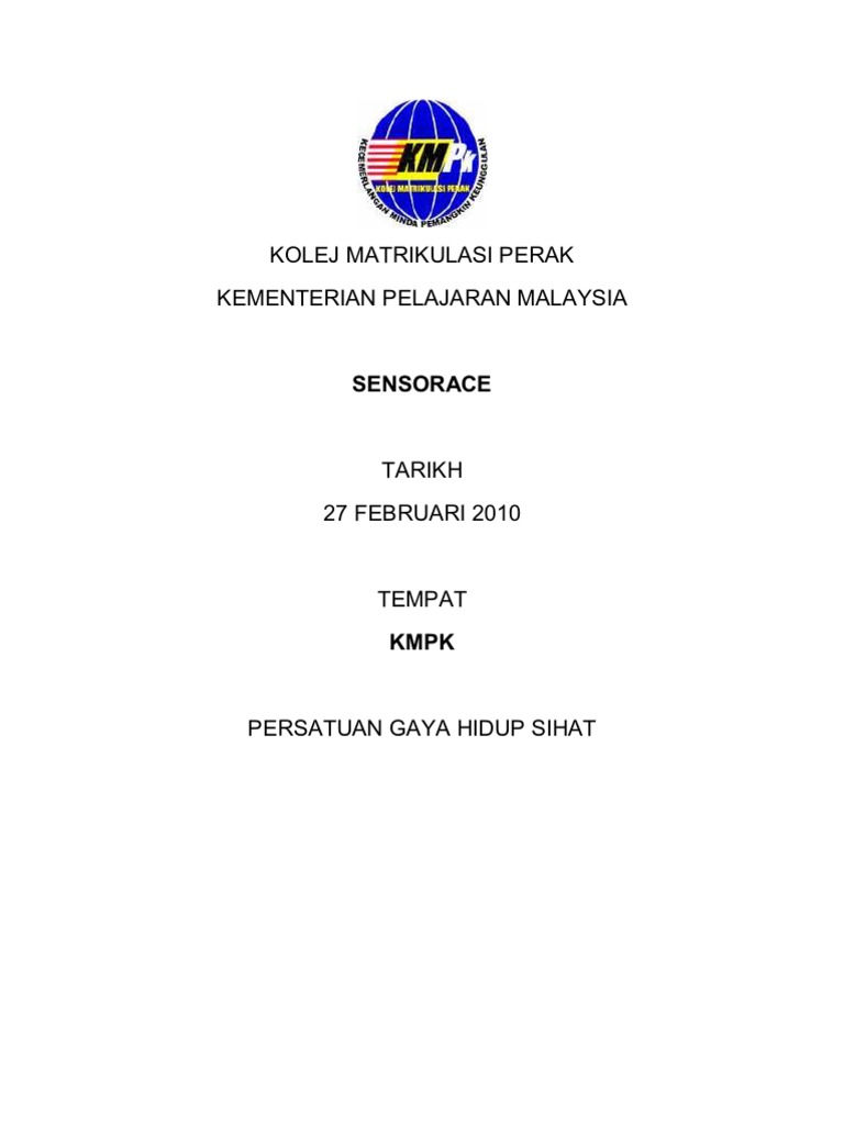 Sijil Kokurikulum Matrikulasi KMPK | PDF