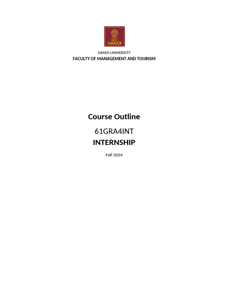 Internship Syllabus - Fall 2024 | PDF | Academic Dishonesty | Cognition