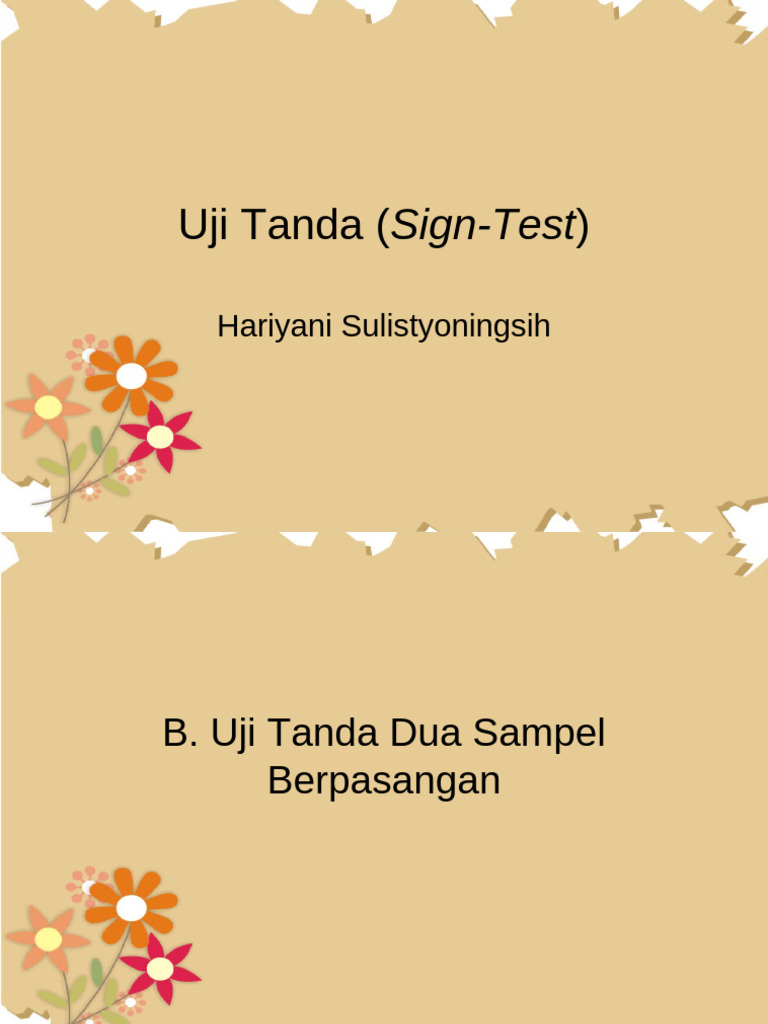 Uji Tanda Dua Sampel dalam Penelitian Obat | PDF