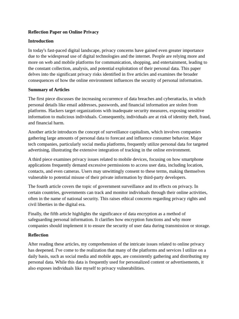 Online Privacy Risks and Ethics | PDF | Security | Computer Security