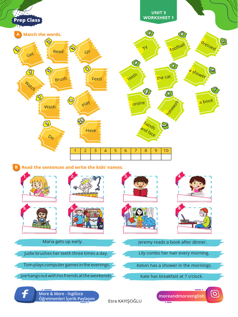 Prep Class - Unit 3 - Worksheet 1 | PDF | Syntax | Grammar