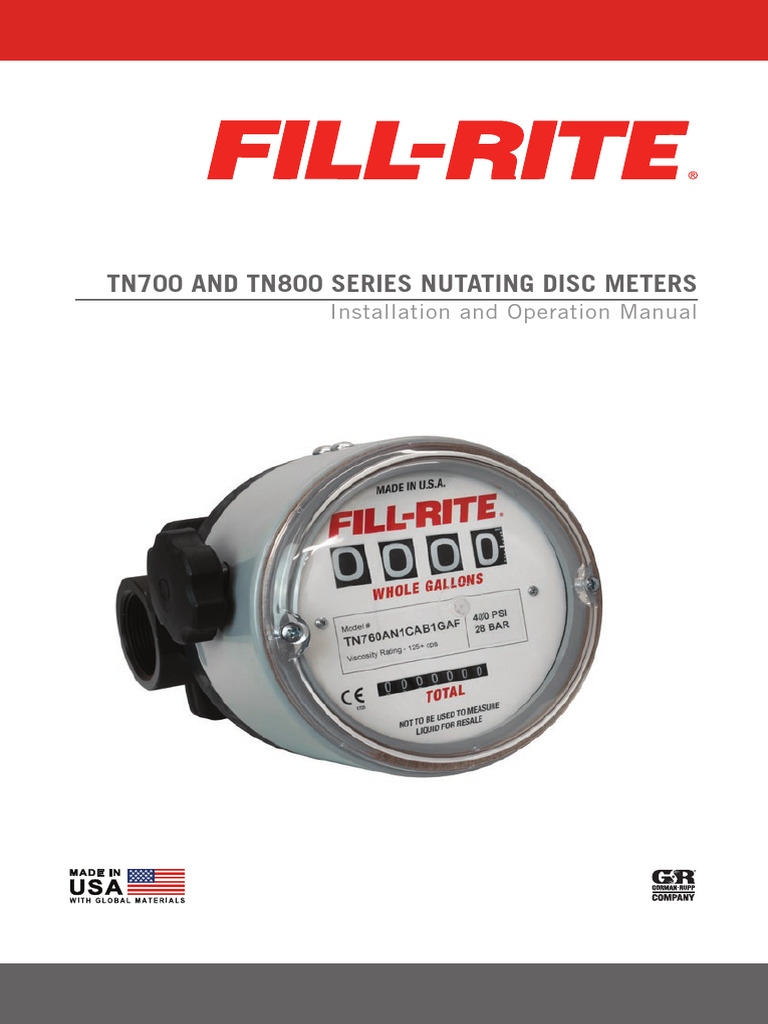 TN700 & TN800 Nutating Disc Meter Manual | PDF | Flow Measurement | Valve