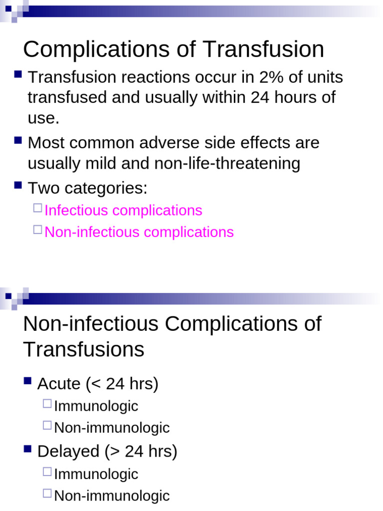 Complications of Transfusion nth1 | PDF | Blood Transfusion | Immunology